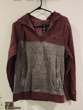 P2P 20" Element Zip-Up Hoodie in Maroon and Gray